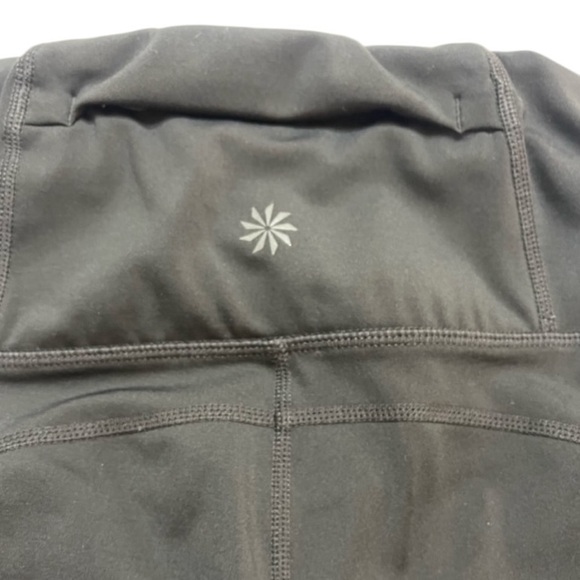 Athleta Black Leggings Size XS Mesh Perforated Detail Zipper Pocket Stretch Pant - Picture 5 of 9